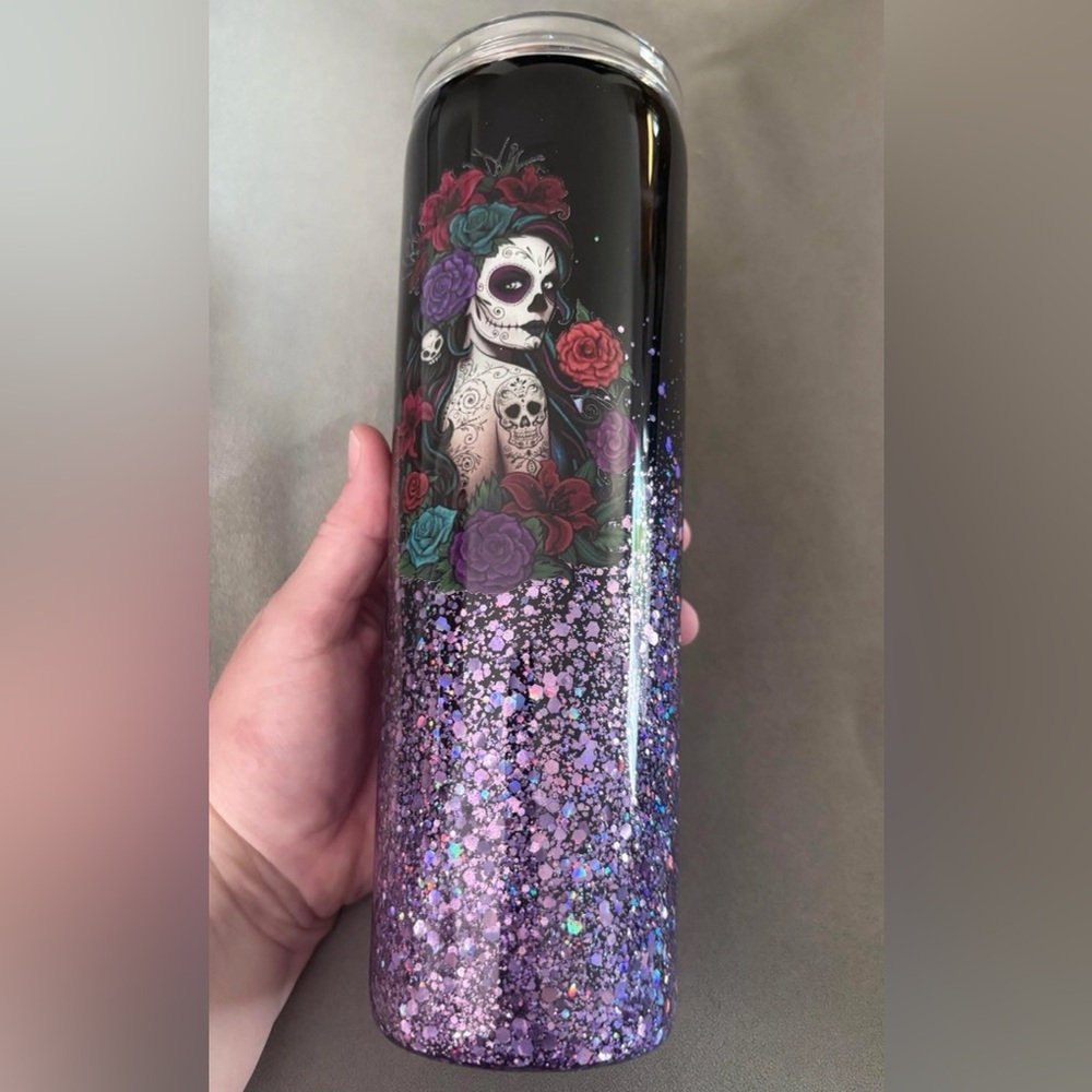 Custom 24 oz Sugar Skull Tumbler